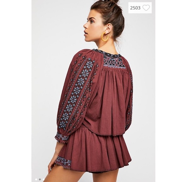 Free People Redwood Embroidered Shorts Set - Picture 2 of 3